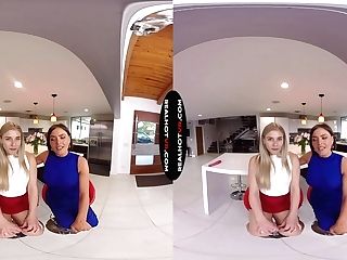 Krissy Lynn & Nikki Peach In Stepmom & I Want Your Spunk, Choose Her Big Tits Or My Humid Beaver - Realhotvr